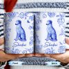 Personalized Blue Floral Dog Design - Personalized Custom Coffee Mug - DOG050_MG Personalized Blue Floral Dog Design - Personalized Custom Coffee Mug - DOG050_MG