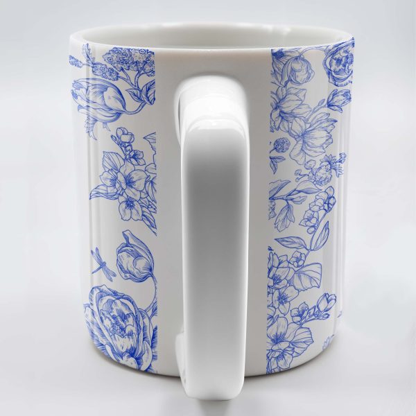 Personalized Blue Floral Dog Design - Personalized Custom Coffee Mug - DOG050_MG Personalized Blue Floral Dog Design - Personalized Custom Coffee Mug - DOG050_MG