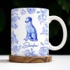 Personalized Blue Floral Dog Design - Personalized Custom Coffee Mug - DOG050_MG Personalized Blue Floral Dog Design - Personalized Custom Coffee Mug - DOG050_MG