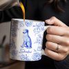 Personalized Blue Floral Dog Design - Personalized Custom Coffee Mug - DOG050_MG Personalized Blue Floral Dog Design - Personalized Custom Coffee Mug - DOG050_MG