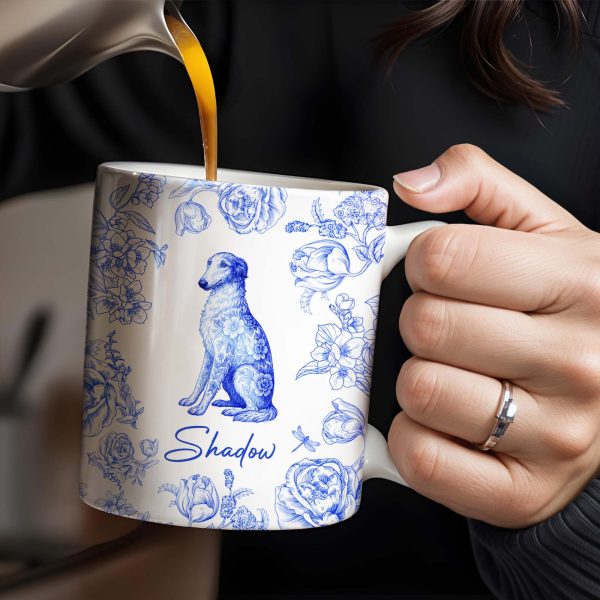 Personalized Blue Floral Dog Design - Personalized Custom Coffee Mug - DOG050_MG Personalized Blue Floral Dog Design - Personalized Custom Coffee Mug - DOG050_MG