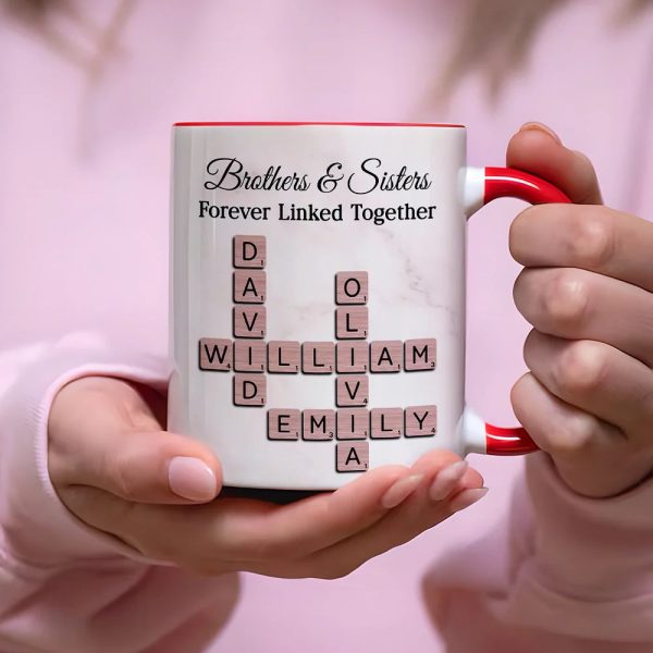 Personalized Brothers And Sisters Mug With Crossword Names White Ceramic Mug Unique Sibling Gift Keepsake Personalized Brothers And Sisters Mug With Crossword Names White Ceramic Mug Unique Sibling Gift Keepsake
