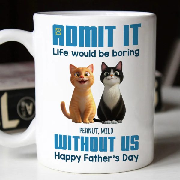 Personalized Cat Dad Mug for Father's Day Gift Personalized Cat Dad Mug for Father's Day Gift
