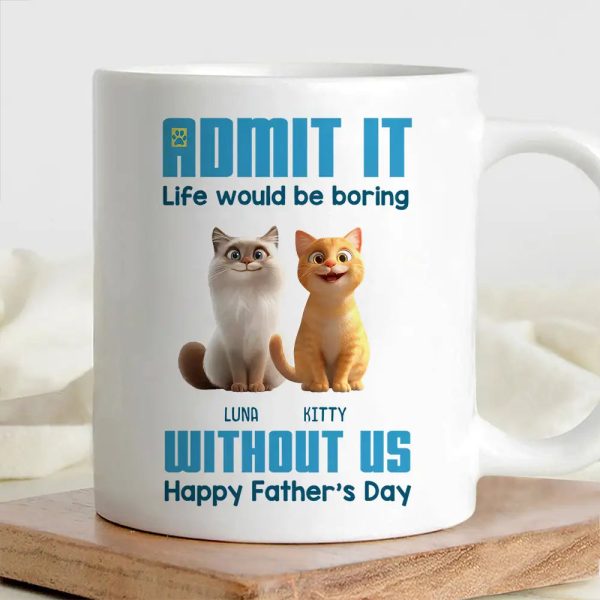 Personalized Cat Dad Mug for Father's Day Gift Personalized Cat Dad Mug for Father's Day Gift