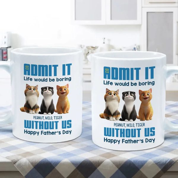 Personalized Cat Dad Mug for Father's Day Gift Personalized Cat Dad Mug for Father's Day Gift