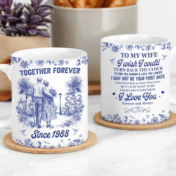 Personalized Ceramic Couple Mug with Custom Name for Anniversary Gift Personalized Ceramic Couple Mug with Custom Name for Anniversary Gift