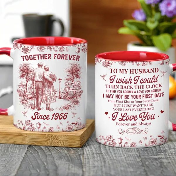 Personalized Ceramic Couple Mug with Custom Name for Anniversary Gift Personalized Ceramic Couple Mug with Custom Name for Anniversary Gift