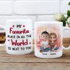 Personalized Ceramic Mug Cartoon Couple Sitting by City Skyline Unique Romantic Gift for Him or Her Personalized Ceramic Mug Cartoon Couple Sitting by City Skyline Unique Romantic Gift for Him or Her