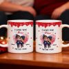 Personalized Ceramic Mug, Cute Cartoon Couple Kissing with Hearts, I Love You More I Win, Unique Valentine's Gift for Him or Her