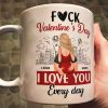 Personalized Ceramic Mug F#ck Valentine's Day I Love You Every Day Couple Hugging Gift for Boyfriend or Girlfriend Personalized Ceramic Mug F#ck Valentine's Day I Love You Every Day Couple Hugging Gift for Boyfriend or Girlfriend