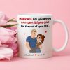 Personalized Ceramic Mug Funny Marriage Quote With Cute Couple Illustration - Unique Gift For Wife Or Husband