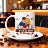 Personalized Ceramic Mug It Started With A Message Couple Hugging Cute Cartoon Style Unique Romantic Gift Personalized Ceramic Mug It Started With A Message Couple Hugging Cute Cartoon Style Unique Romantic Gift