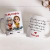 Personalized Ceramic Mug To My Daughter with Cute Mom and Daughter Illustration, Unique Gift for Daily Coffee Love Personalized Ceramic Mug To My Daughter with Cute Mom and Daughter Illustration, Unique Gift for Daily Coffee Love