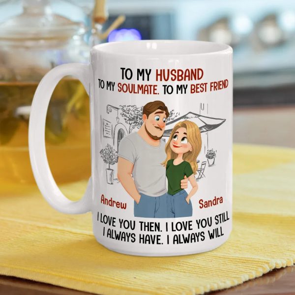 Personalized Ceramic Mug With Cute Couple Illustration, 'I Always Have I Always Will' Romantic Gift For Husband Personalized Ceramic Mug With Cute Couple Illustration, 'I Always Have I Always Will' Romantic Gift For Husband