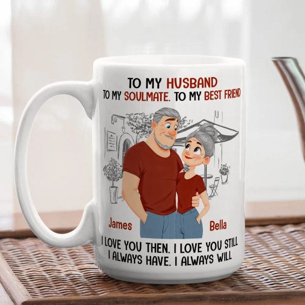 Personalized Ceramic Mug With Cute Couple Illustration, 'I Always Have I Always Will' Romantic Gift For Husband Personalized Ceramic Mug With Cute Couple Illustration, 'I Always Have I Always Will' Romantic Gift For Husband
