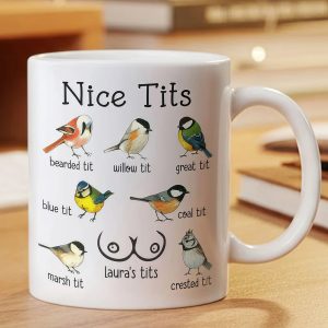 Personalized Ceramic Mug with Funny Bird Chart Design Custom Name Gag Cup, Unique Gift for Wife, Girlfriend or Friends