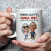 Personalized Ceramic Mug With Funny Couple Cartoon Annoying Each Other Since Custom Gift For Husband Or Wife