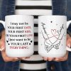 Personalized Ceramic Mug With Holding Hands Heart Quote Cute Couple Gift For Valentine's Day Morning Coffee Personalized Ceramic Mug With Holding Hands Heart Quote Cute Couple Gift For Valentine's Day Morning Coffee