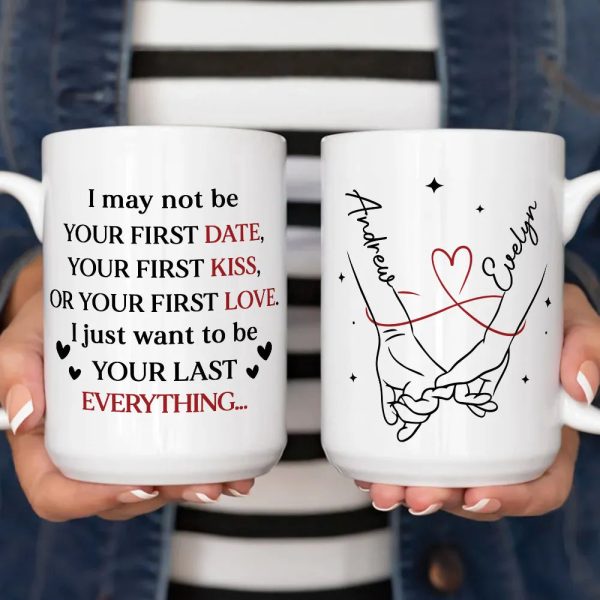 Personalized Ceramic Mug With Holding Hands Heart Quote Cute Couple Gift For Valentine's Day Morning Coffee Personalized Ceramic Mug With Holding Hands Heart Quote Cute Couple Gift For Valentine's Day Morning Coffee