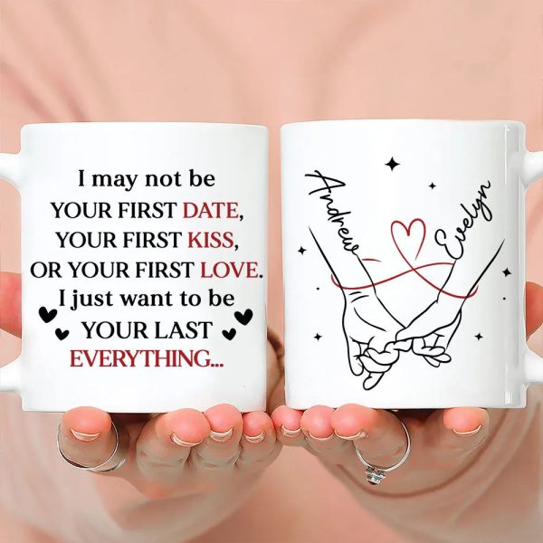 Personalized Ceramic Mug With Holding Hands Heart Quote Cute Couple Gift For Valentine's Day Morning Coffee Personalized Ceramic Mug With Holding Hands Heart Quote Cute Couple Gift For Valentine's Day Morning Coffee