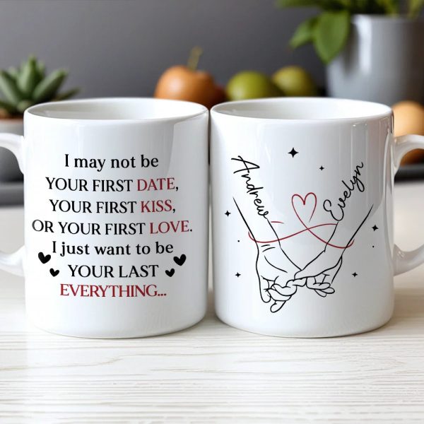 Personalized Ceramic Mug With Holding Hands Heart Quote Cute Couple Gift For Valentine's Day Morning Coffee Personalized Ceramic Mug With Holding Hands Heart Quote Cute Couple Gift For Valentine's Day Morning Coffee