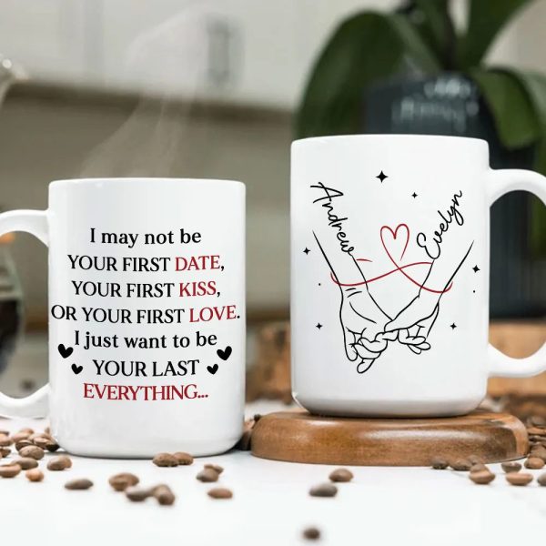 Personalized Ceramic Mug With Holding Hands Heart Quote Cute Couple Gift For Valentine's Day Morning Coffee Personalized Ceramic Mug With Holding Hands Heart Quote Cute Couple Gift For Valentine's Day Morning Coffee
