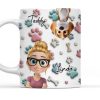 Personalized Ceramic Mug with Patriotic Paw-Print Design Personalized Ceramic Mug with Patriotic Paw-Print Design
