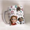 Personalized Ceramic Mug with Patriotic Paw-Print Design Personalized Ceramic Mug with Patriotic Paw-Print Design
