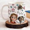 Personalized Ceramic Mug with Patriotic Paw-Print Design Personalized Ceramic Mug with Patriotic Paw-Print Design