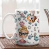 Personalized Ceramic Mug with Patriotic Paw-Print Design Personalized Ceramic Mug with Patriotic Paw-Print Design