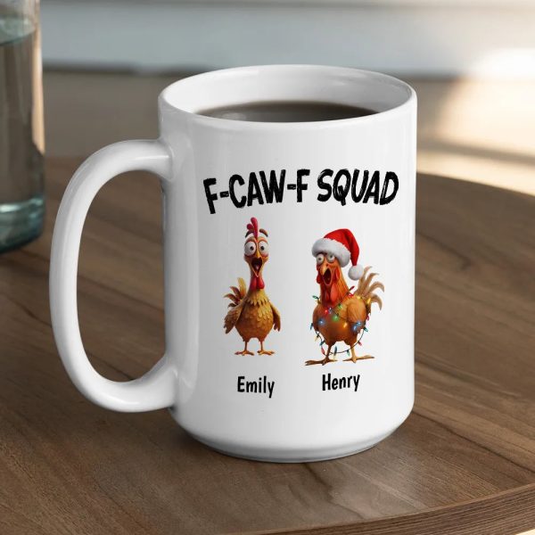 Personalized Chicken Squad Mug with Custom Names Funny Office Team Coffee Cup Gift Personalized Chicken Squad Mug with Custom Names Funny Office Team Coffee Cup Gift