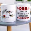 Personalized Coffee Mug Thanks For Entering Us Into A Race, Gift For Dad Personalized Coffee Mug Thanks For Entering Us Into A Race, Gift For Dad