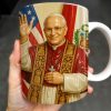 Personalized Coffee Mug With Religious Iconography And Flags - Personalized Custom Coffee Mug - FTH074_MG