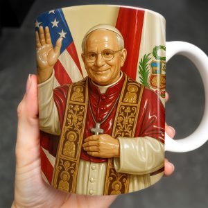 Personalized Coffee Mug With Religious Iconography And Flags - Personalized Custom Coffee Mug - FTH074_MG
