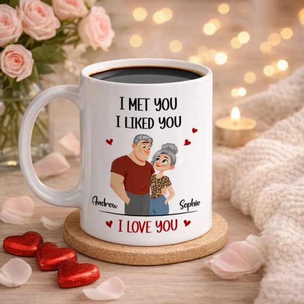 Personalized Couple Cartoon Ceramic Mug, 'I Love You I'm Keeping You' Cute Gift for Husband or Wife
