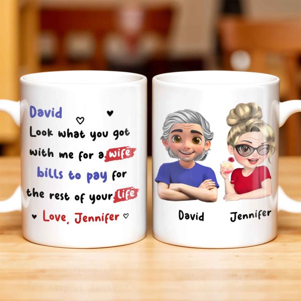 Personalized Couple Cartoon Portrait Coffee Mug - Personalized Custom Coffee Mug - HSB041_MG Personalized Couple Cartoon Portrait Coffee Mug - Personalized Custom Coffee Mug - HSB041_MG