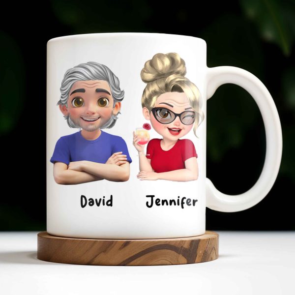 Personalized Couple Cartoon Portrait Coffee Mug - Personalized Custom Coffee Mug - HSB041_MG Personalized Couple Cartoon Portrait Coffee Mug - Personalized Custom Coffee Mug - HSB041_MG