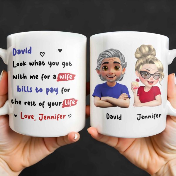 Personalized Couple Cartoon Portrait Coffee Mug - Personalized Custom Coffee Mug - HSB041_MG Personalized Couple Cartoon Portrait Coffee Mug - Personalized Custom Coffee Mug - HSB041_MG