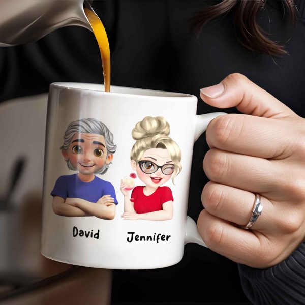 Personalized Couple Cartoon Portrait Coffee Mug - Personalized Custom Coffee Mug - HSB041_MG Personalized Couple Cartoon Portrait Coffee Mug - Personalized Custom Coffee Mug - HSB041_MG