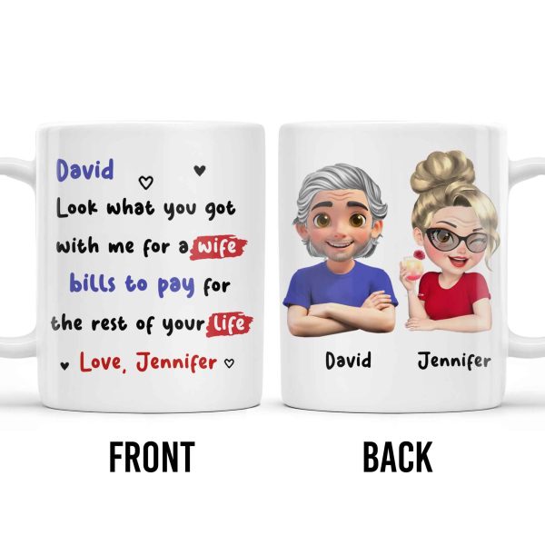 Personalized Couple Cartoon Portrait Coffee Mug - Personalized Custom Coffee Mug - HSB041_MG Personalized Couple Cartoon Portrait Coffee Mug - Personalized Custom Coffee Mug - HSB041_MG