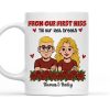 Personalized Couple Cartoon White Ceramic Mug, From Our First Kiss Till Our Last Breath, Unique Romantic Gift Personalized Couple Cartoon White Ceramic Mug, From Our First Kiss Till Our Last Breath, Unique Romantic Gift