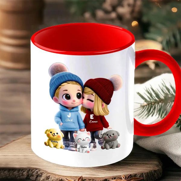 Personalized Couple's Ceramic Mug Custom Names for Loved Ones
