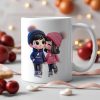 Personalized Cup - Cute Couple Kissing Moment - Custom Name Gift for Boyfriend & Girlfriend