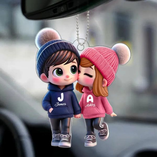 Personalized Cup - Cute Couple Kissing Moment - Custom Name Gift for Boyfriend & Girlfriend