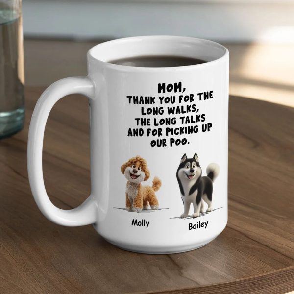 Personalized Dog Dad White Ceramic Mug with Funny Thank You Quote for Walks & Talks Unique Gift for Pet Dad Personalized Dog Dad White Ceramic Mug with Funny Thank You Quote for Walks & Talks Unique Gift for Pet Dad