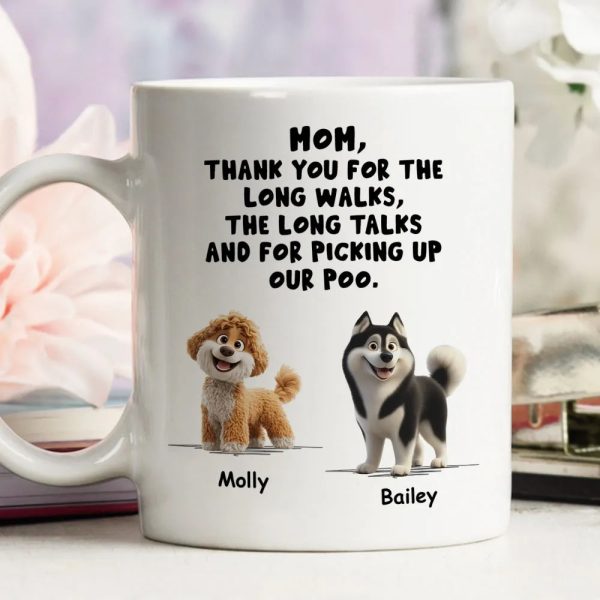 Personalized Dog Dad White Ceramic Mug with Funny Thank You Quote for Walks & Talks Unique Gift for Pet Dad Personalized Dog Dad White Ceramic Mug with Funny Thank You Quote for Walks & Talks Unique Gift for Pet Dad