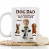 Personalized Dog Mom White Ceramic Mug with Cute Cartoon Portrait, Fun Everyday Coffee Cup, Unique Gift for Cool Pet Moms