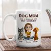 Personalized Dog Mom White Ceramic Mug with Cute Cartoon Portrait, Fun Everyday Coffee Cup, Unique Gift for Cool Pet Moms