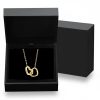 Personalized Double Heart Name Necklace in Stainless Steel