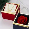 Personalized Double Heart Necklace with Rose Gift Box Personalized Double Heart Necklace with Rose Gift Box